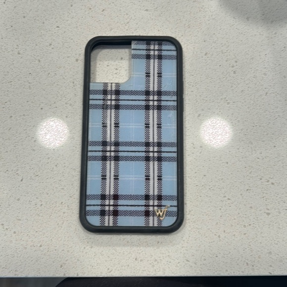 Wildflowers Accessories - Wildflower iPhone 12 or 12 Pro case Blue Plaid